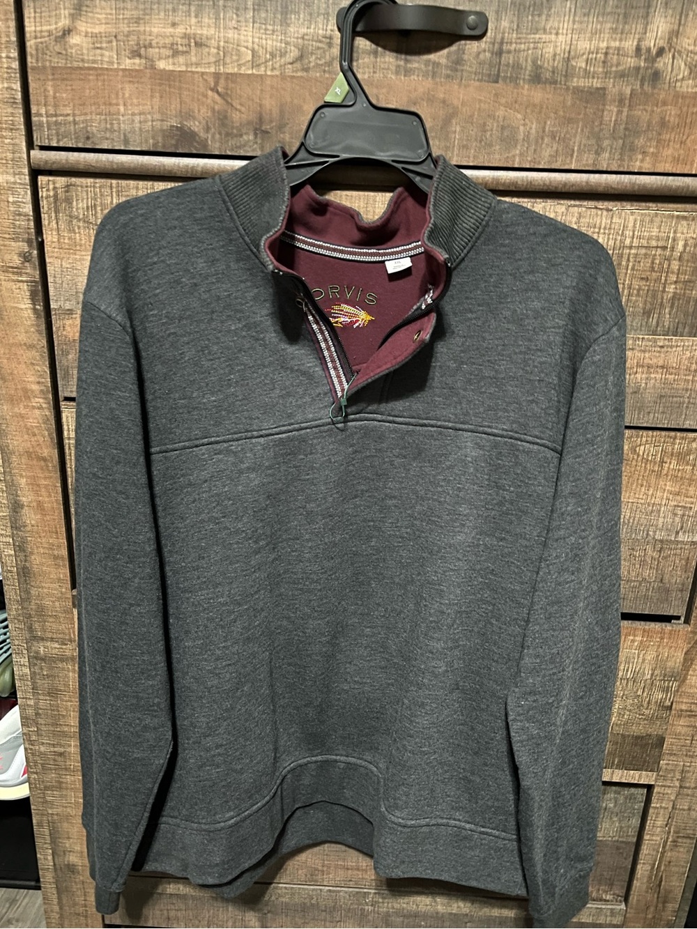 Orvis Charcoal Quarter-Zip Pullover Sweater - Men's XXL
